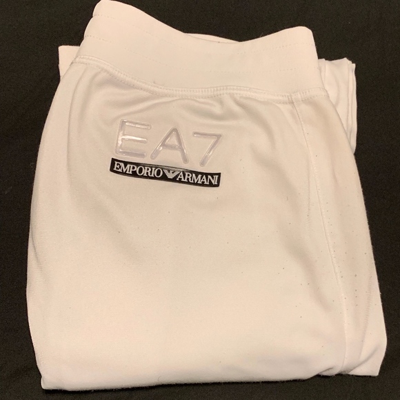 ea7 white joggers